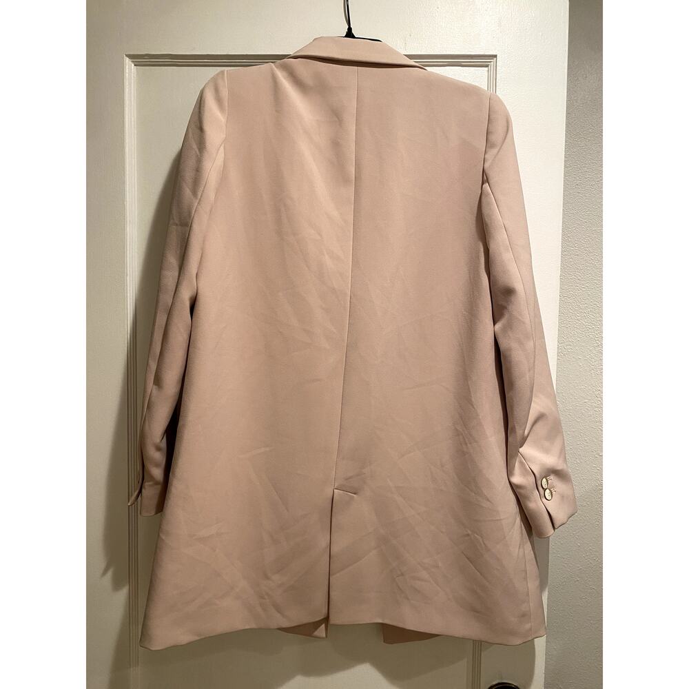 Minimalist Zara Blush Pink Double-Breasted Blazer Small 90s Workwear - Picture 3 of 5